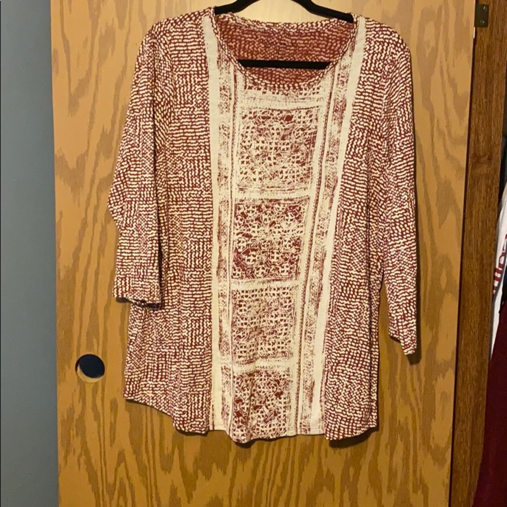 Red and cream top